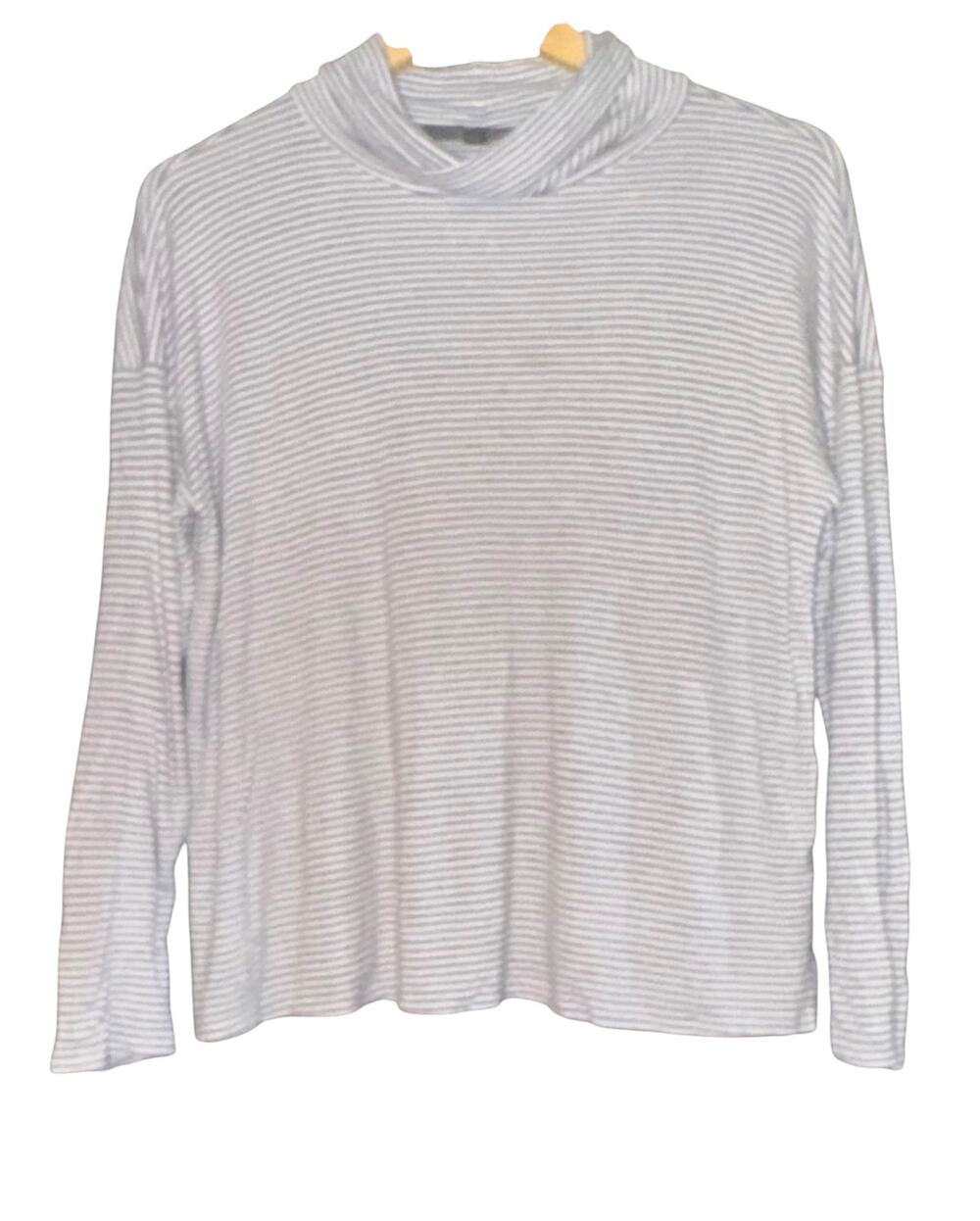 Anthropologie Sunday in Brooklyn Striped Mock Neck Top Womens Medium Preppy Cozy